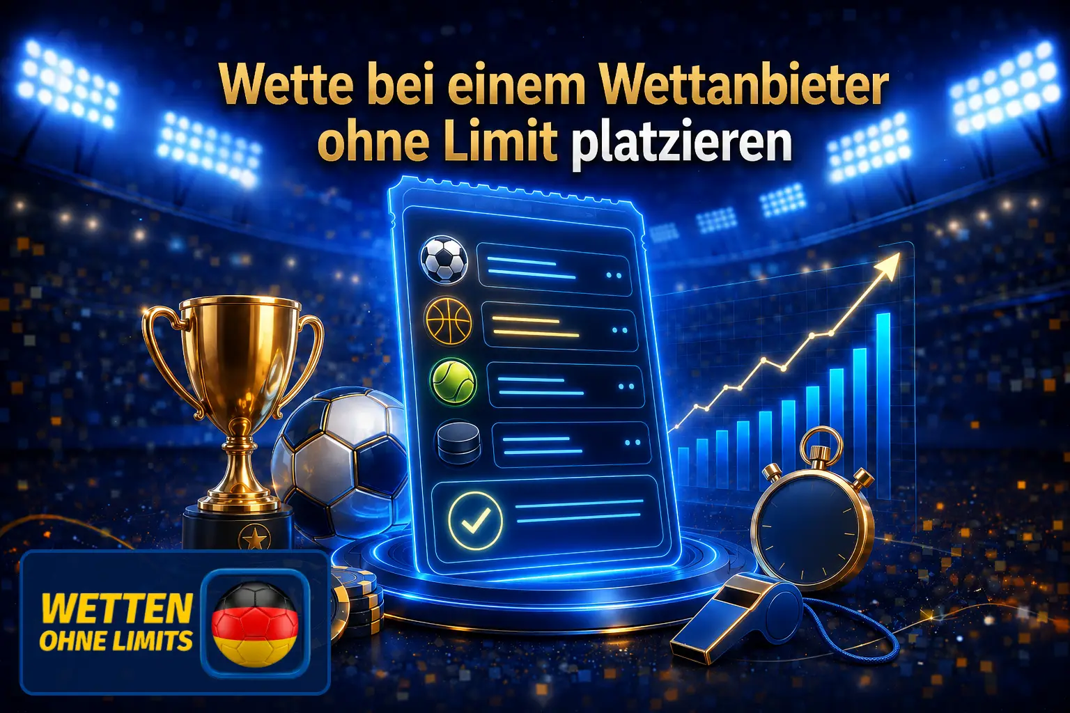 Sportwetten ohne Einsatzlimit ermöglichen hohe Einsätze auf zahlreiche Wettmärkte.